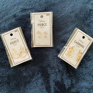 NWT Gold Tone Disney Earrings - 3 pairs